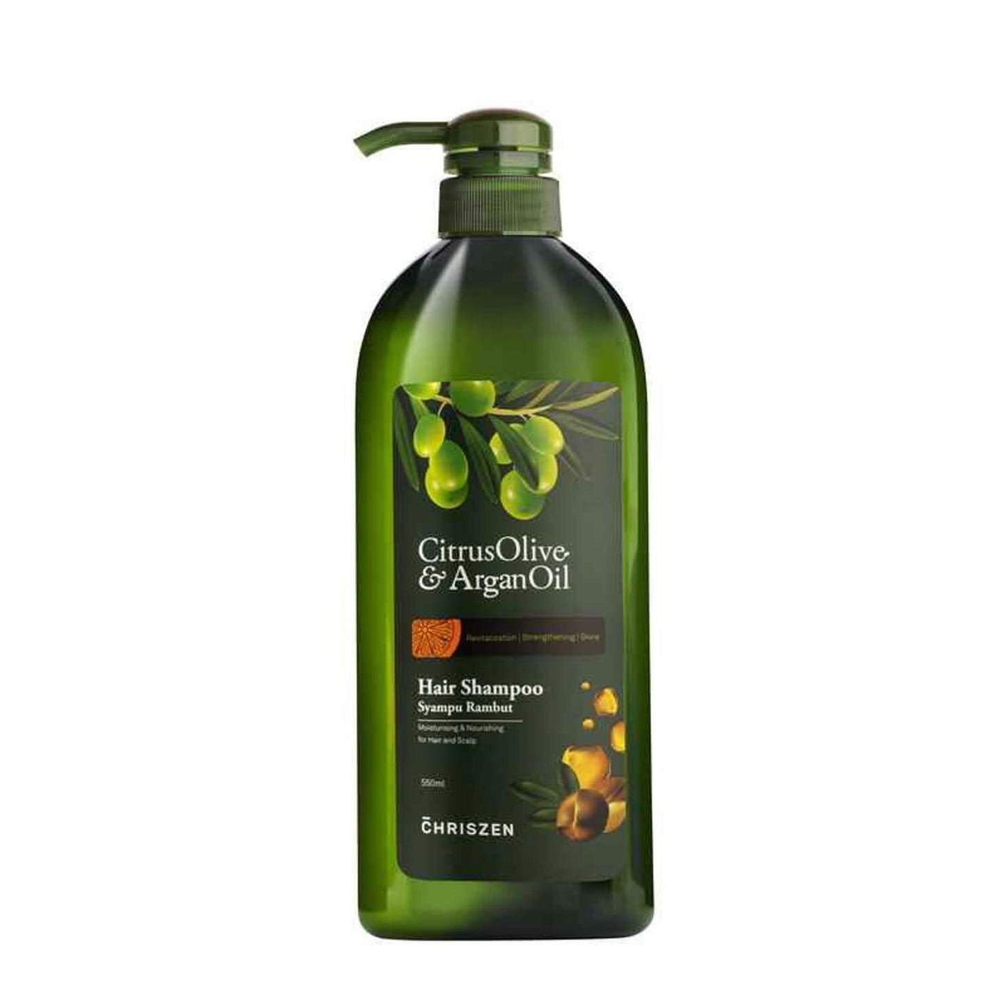 Chriszen Citrus Olive & Argan Oil Hair Shampoo 550ml 550g