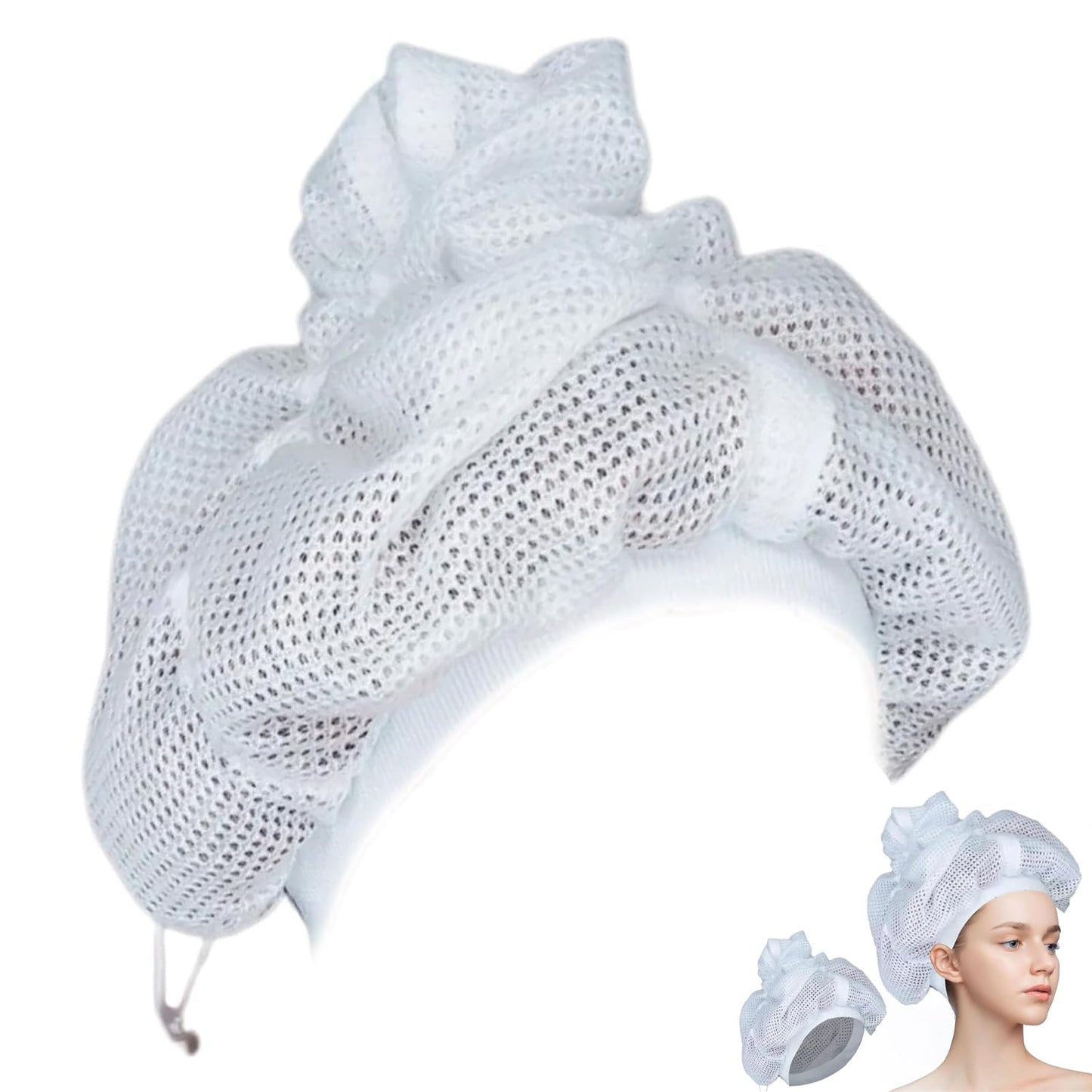Net Plopping Cap for Drying Curly Hair, Soulta Net Plopping Cap, Adjustable Net Plopping Cap For Drying Curly Hair, Curly Hair Bonnet, Net Plopping Cap, Net Plopping Cap for Fast Drying(1Pcs)