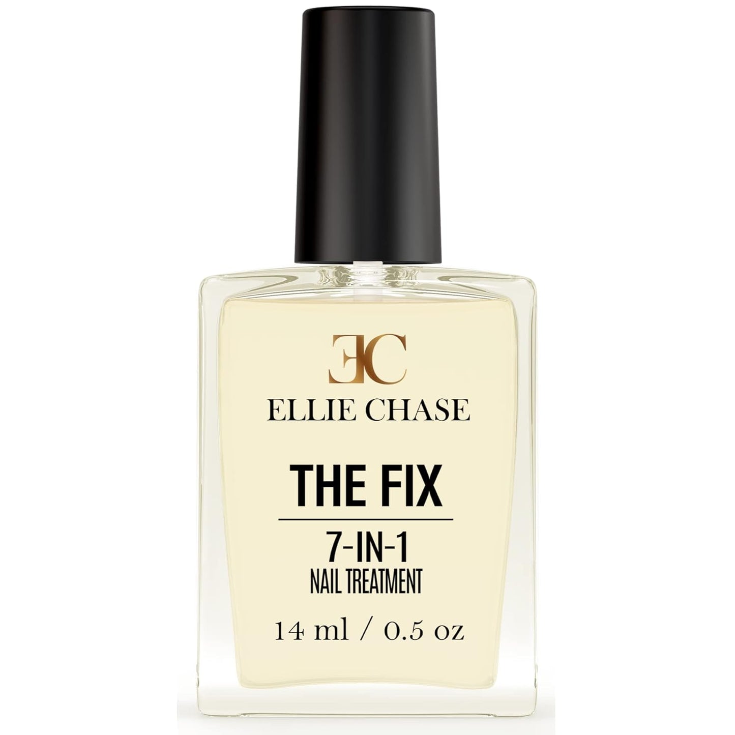 Ellie Chase 7 in 1 Nail Strengthener, Growth, Hardener, Repair Treatment Polish 0.5 OZ /Peptides/Vitamin E/Violet Extract/Oils/Amino Acid/ Extra Hydration/Strength/Smoothing/Hardening/Protection/Shine