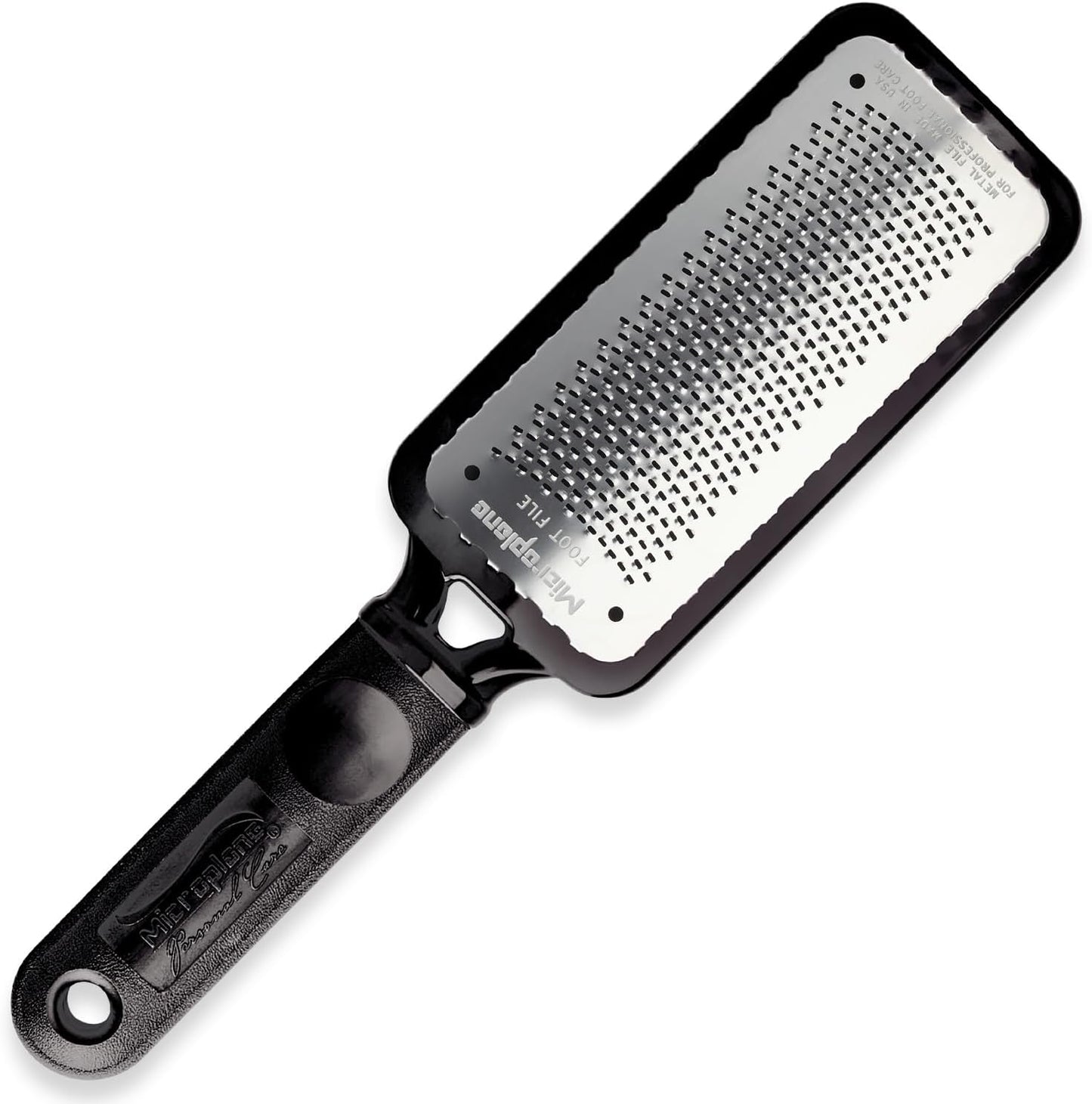 Microplane Colossal Foot File Scraper - The Original Stainless Steel Foot Rasp, Dead Skin/Callus Remover for Feet, Gentle Foot Scrubber, Pedicure Tools for Salon-Quality Foot Care, Black