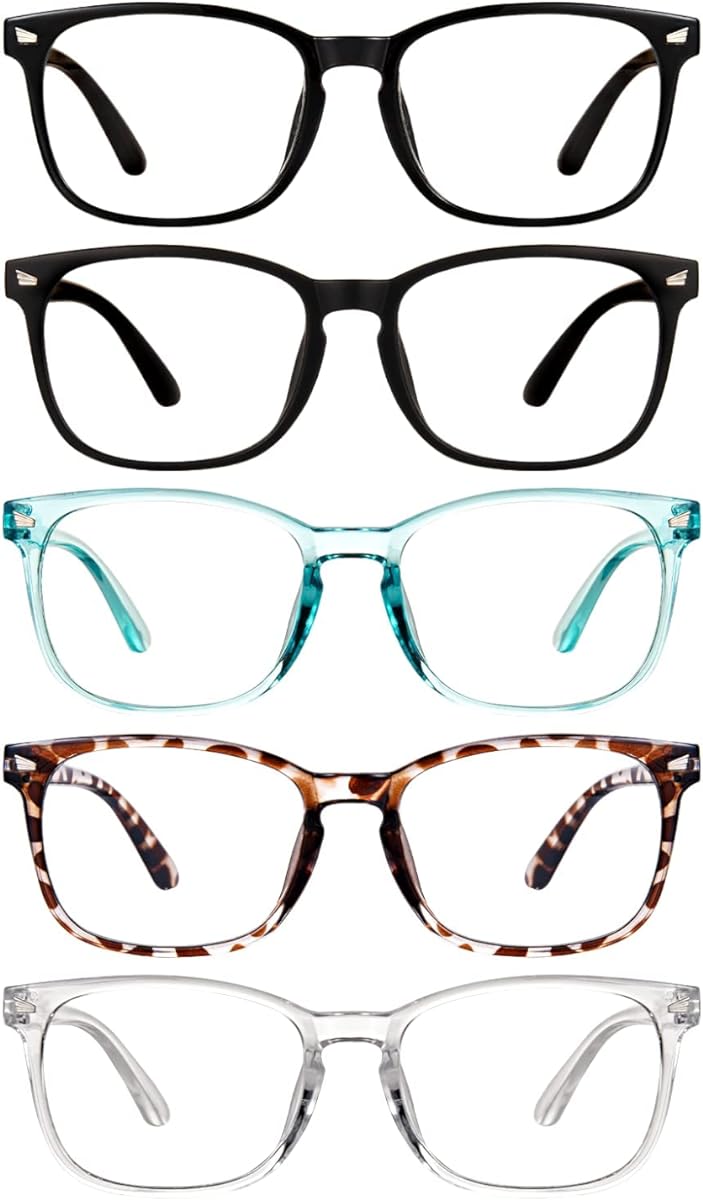 CHEERS DEVICES 5 Pack Reading Glasses Blue Light Blocking Glasses, Computer Readers for Women Men Anti Glare Eyeglasses
