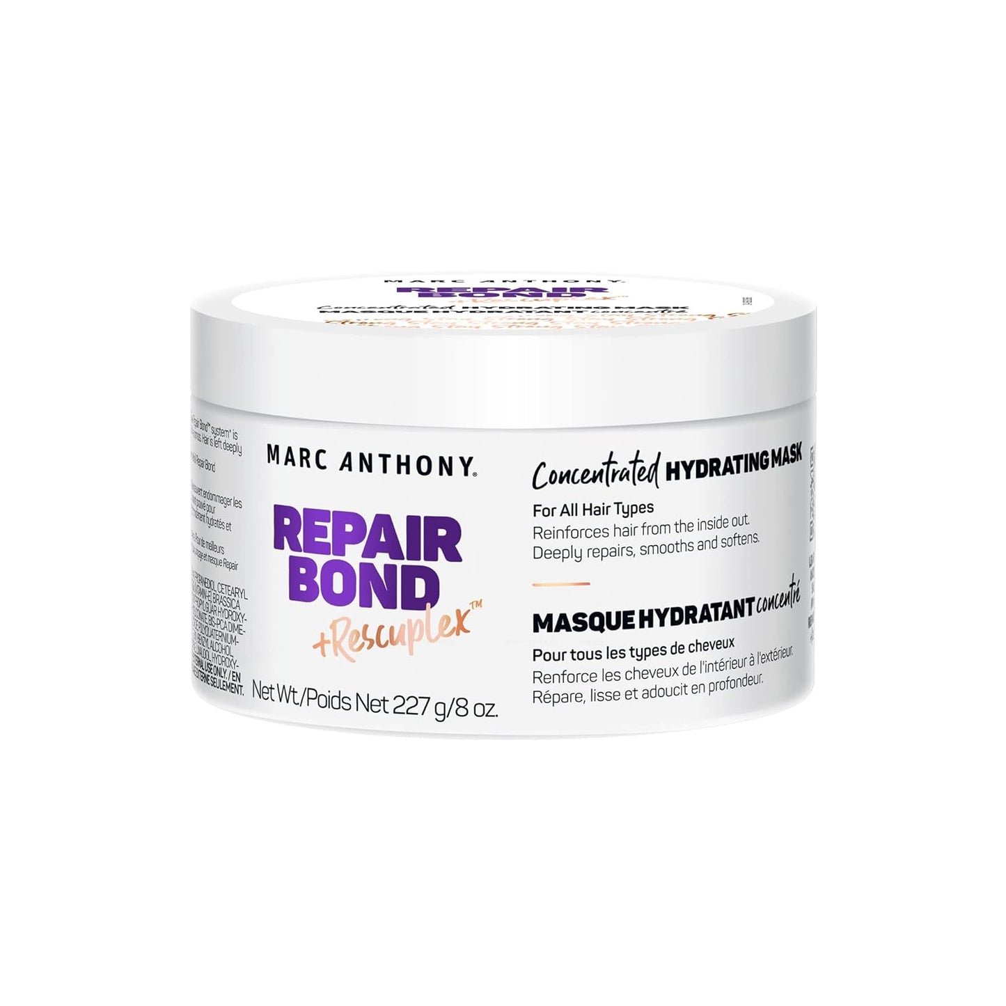 Marc Anthony Repairing Mask - Repairs, Strengthens & Maintains Hair Bonds - Eliminates Frizz & Breakage - Professional Treatment for Dry & Damaged Hair, 8 Oz