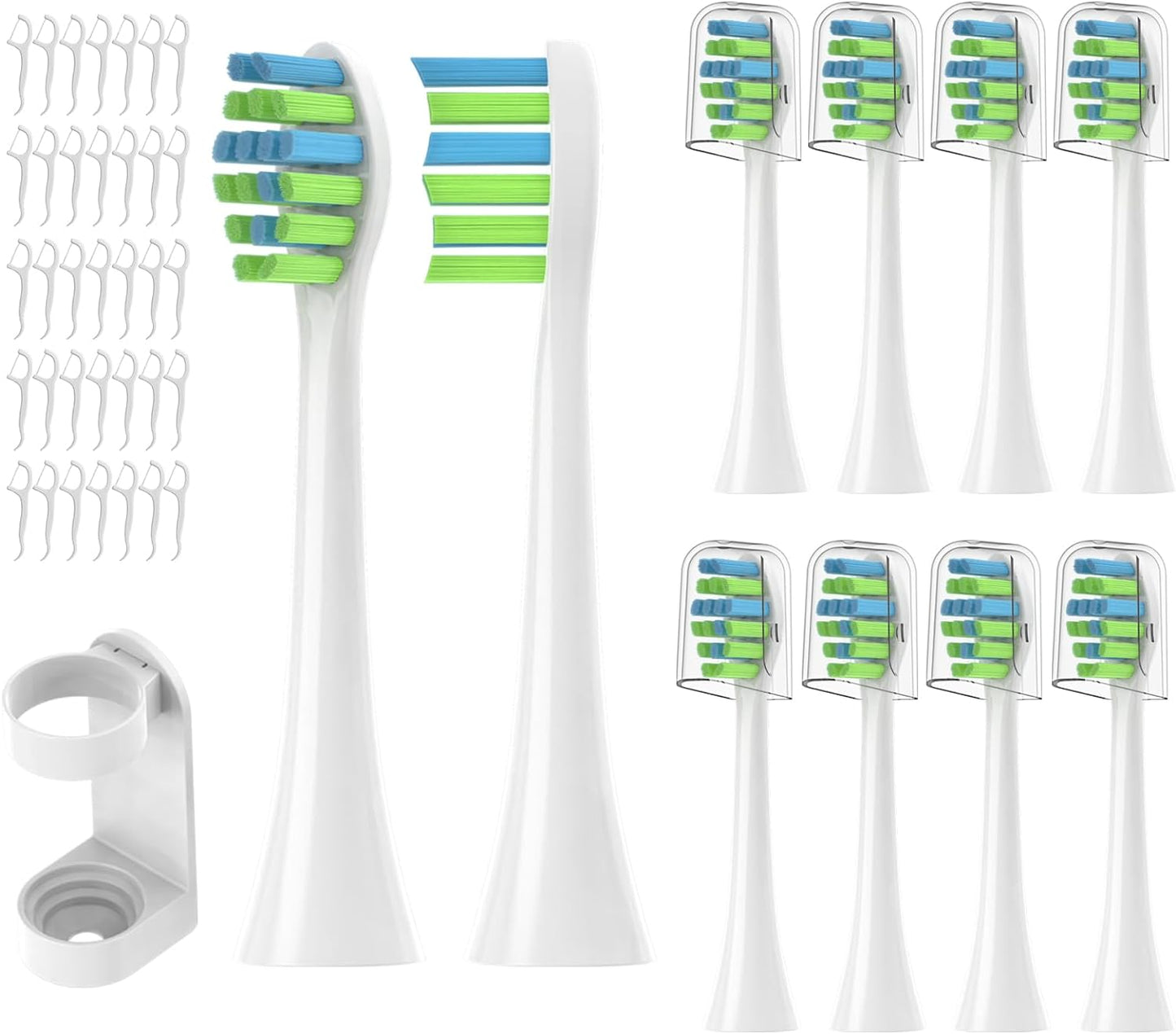 YMPBO 10 Pack Toothbrush Replacement Heads Compatible with 7AM2M AM101/AM105 Electric Toothbrush, Soft Dupont Brush Bristles, White