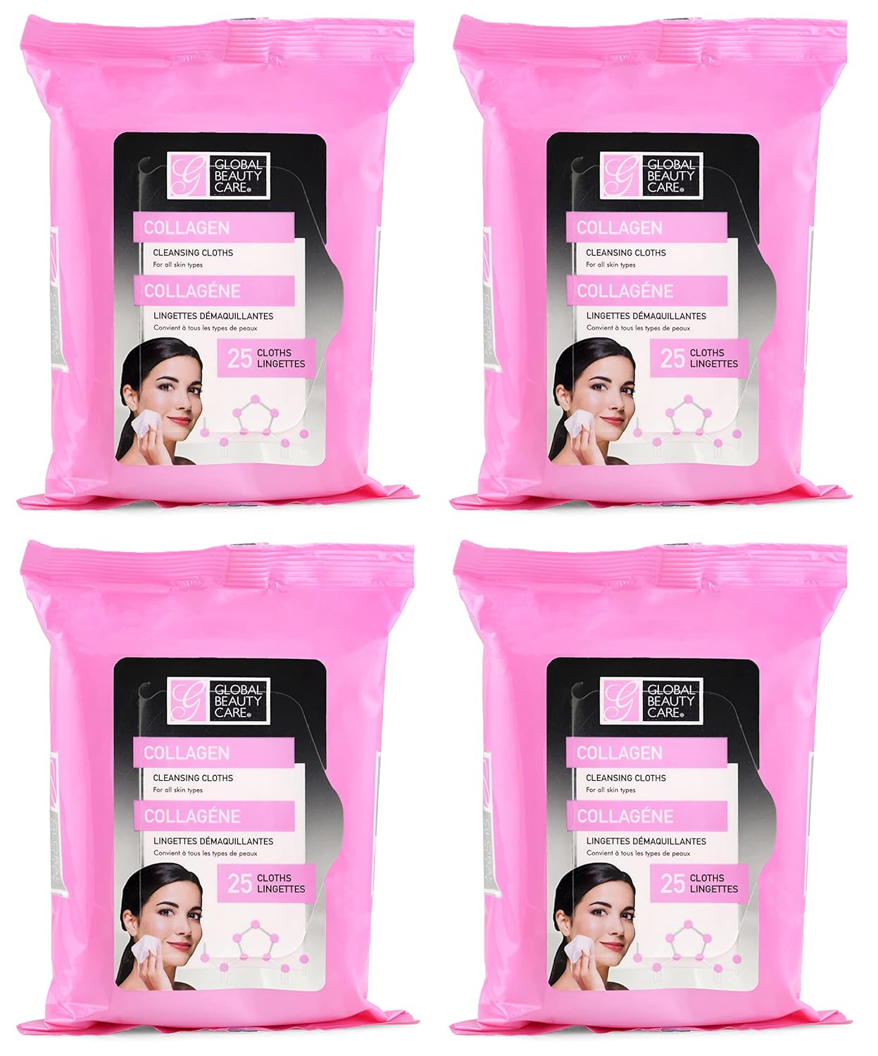 Retinol and Collagen Anti-aging Makeup Cleansing Wipes, 4-pk (100 Wipes) (Collagen)