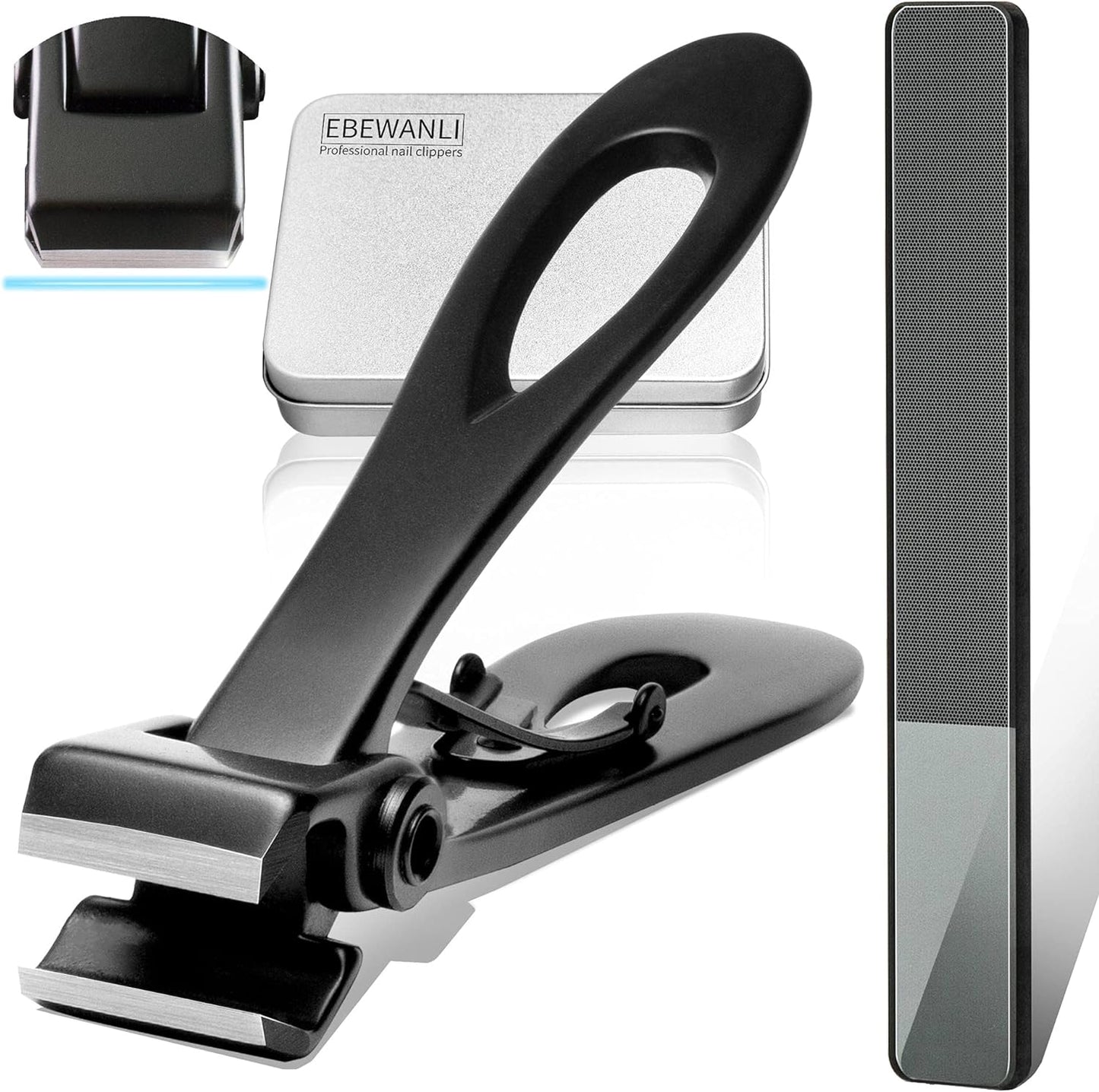 EBEWANLI Straight Nail Clipper, 17mm Wide Jaw Opening Extra Large Toenail Clippers for Thick Nails or Tough Fingernail & Ingrown Toenail, Heavy Duty Thick Toenail Clippers for Seniors, Men, Adult