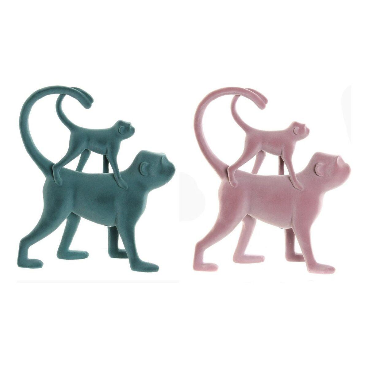 Decorative Figure DKD Home Decor Green Pink Resin Flocked Tropical