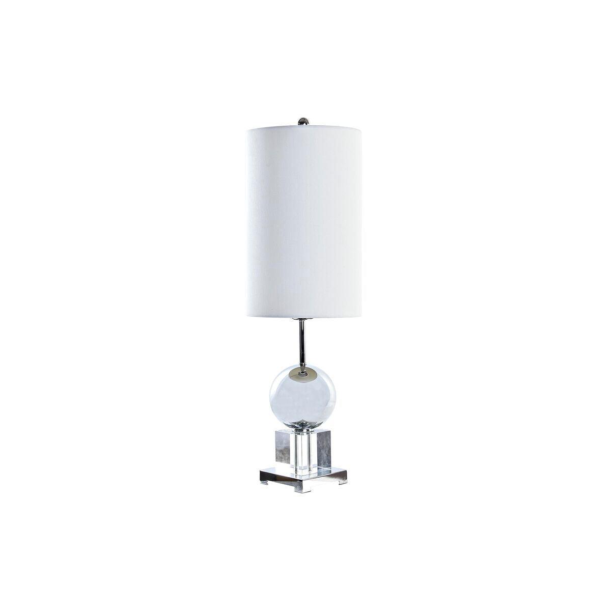Desk lamp DKD Home Decor Crystal Silver Metal White 25 x 25 x 78 cm
