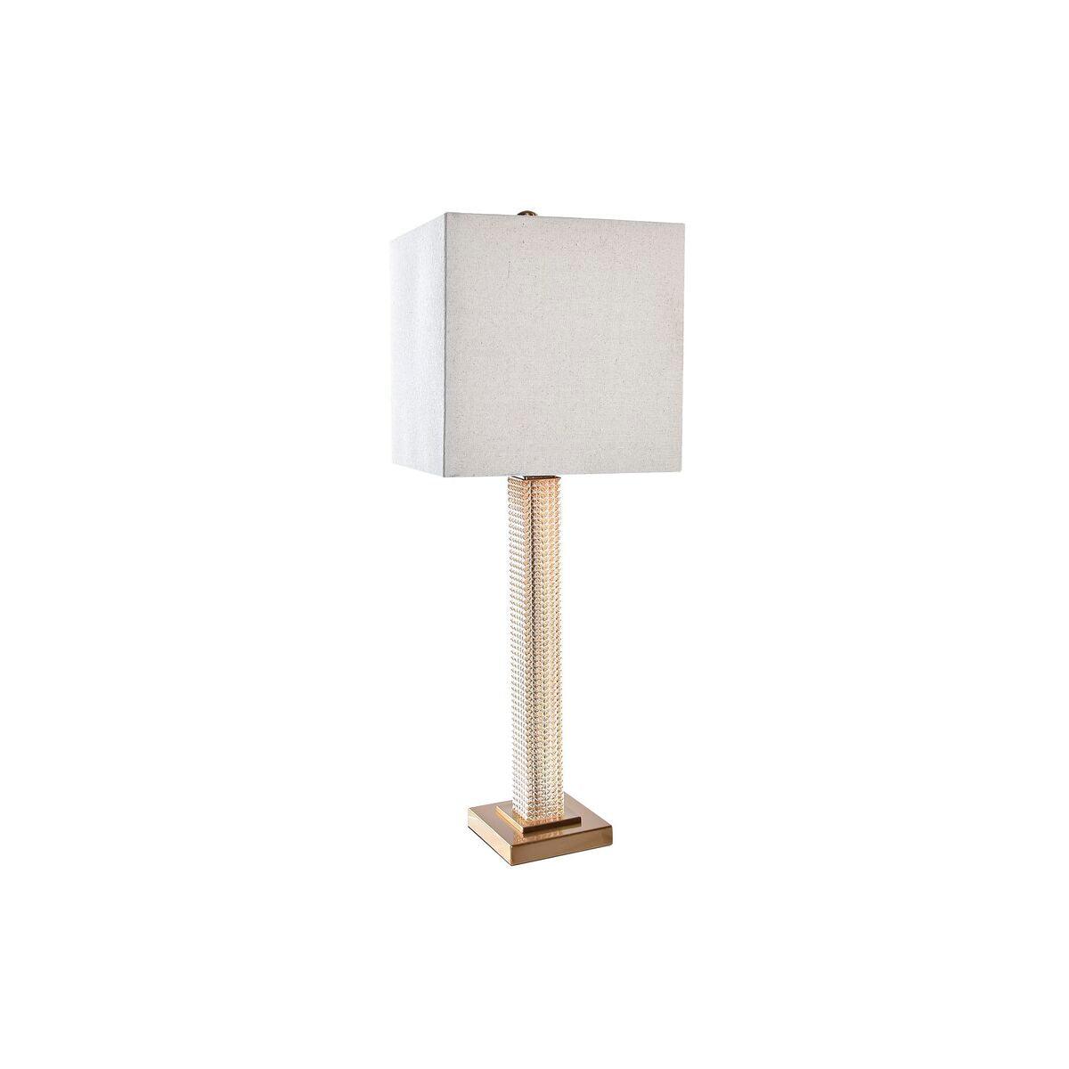Desk lamp DKD Home Decor Beige Golden Metal Crystal 50 W 220 V 28 x 28