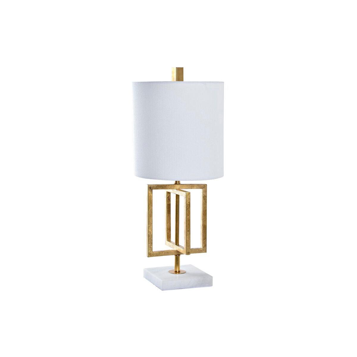 Desk lamp DKD Home Decor Golden Metal White 220 V 50 W 25 x 25 x 60 cm