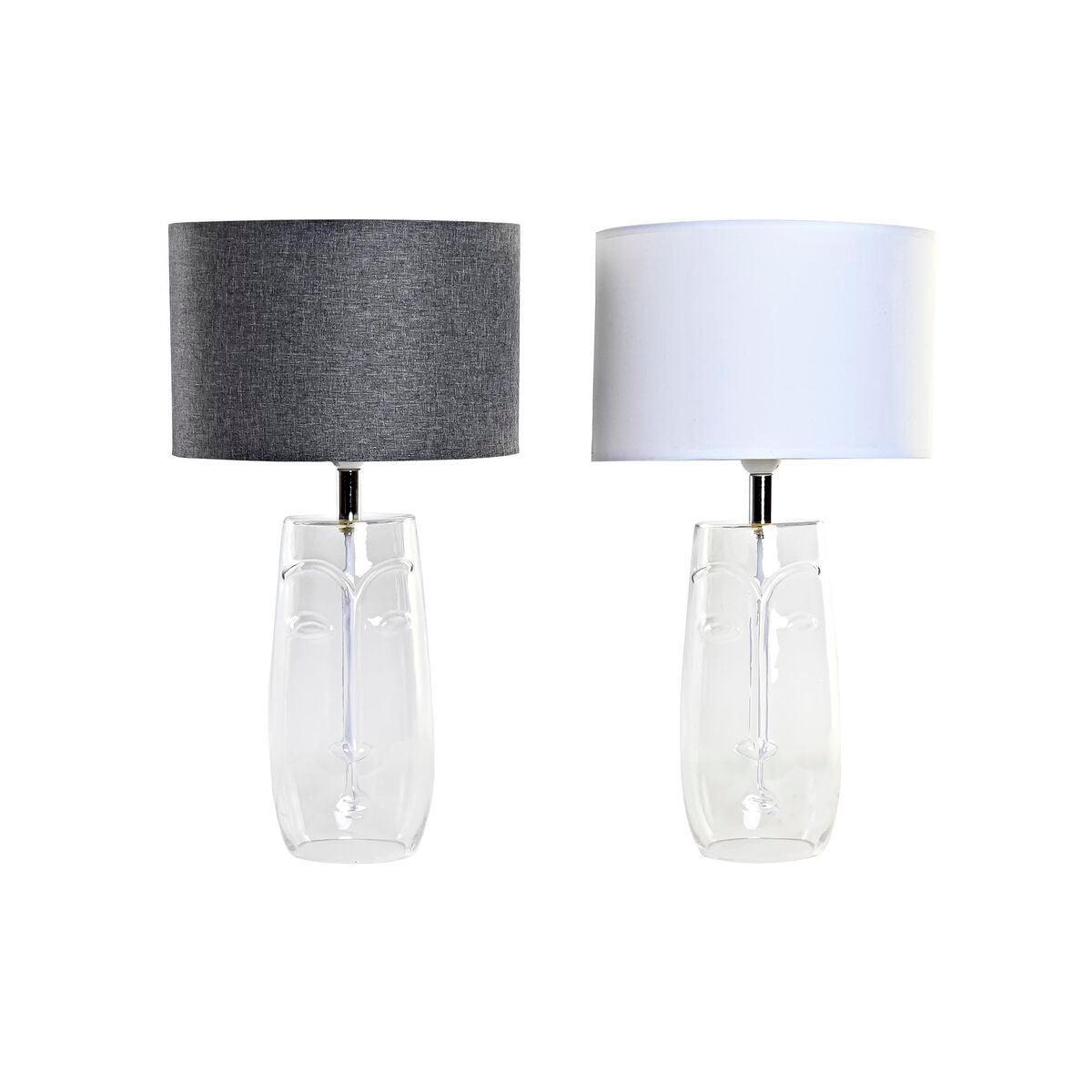Desk lamp DKD Home Decor Crystal Transparent White Light grey 30 x 30