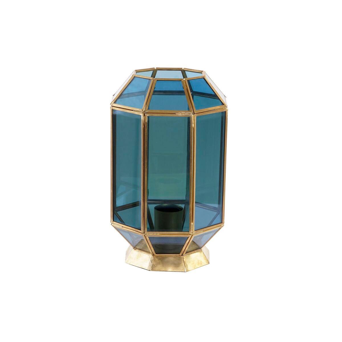 Desk lamp DKD Home Decor Crystal Blue Golden 220 V Brass 50 W Modern