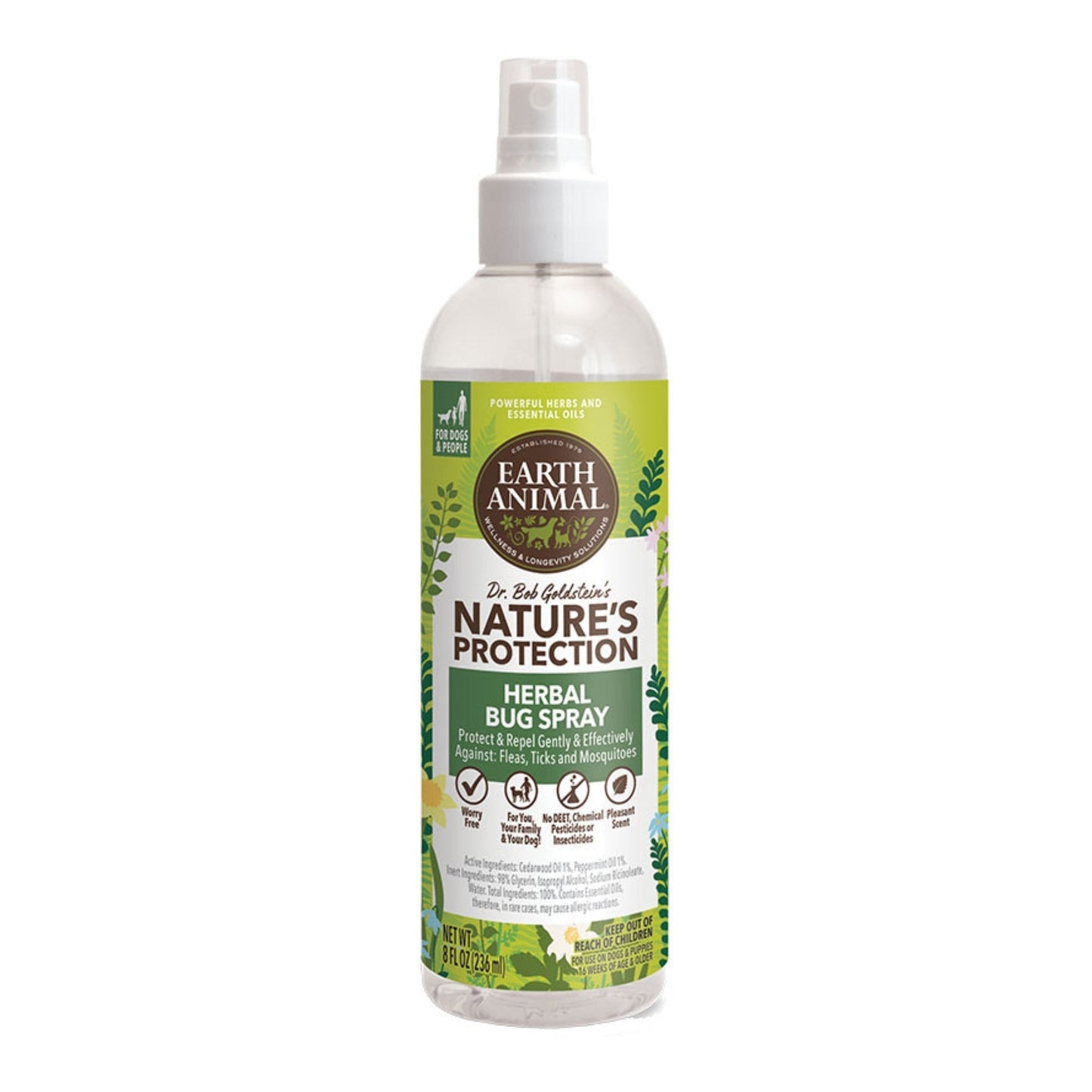 Earth Animal Dog Nupro Bug Spray Herbal 8oz,