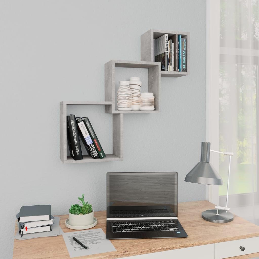Cube Wall Shelves White 33.3"x5.9"x10.6" Chipboard