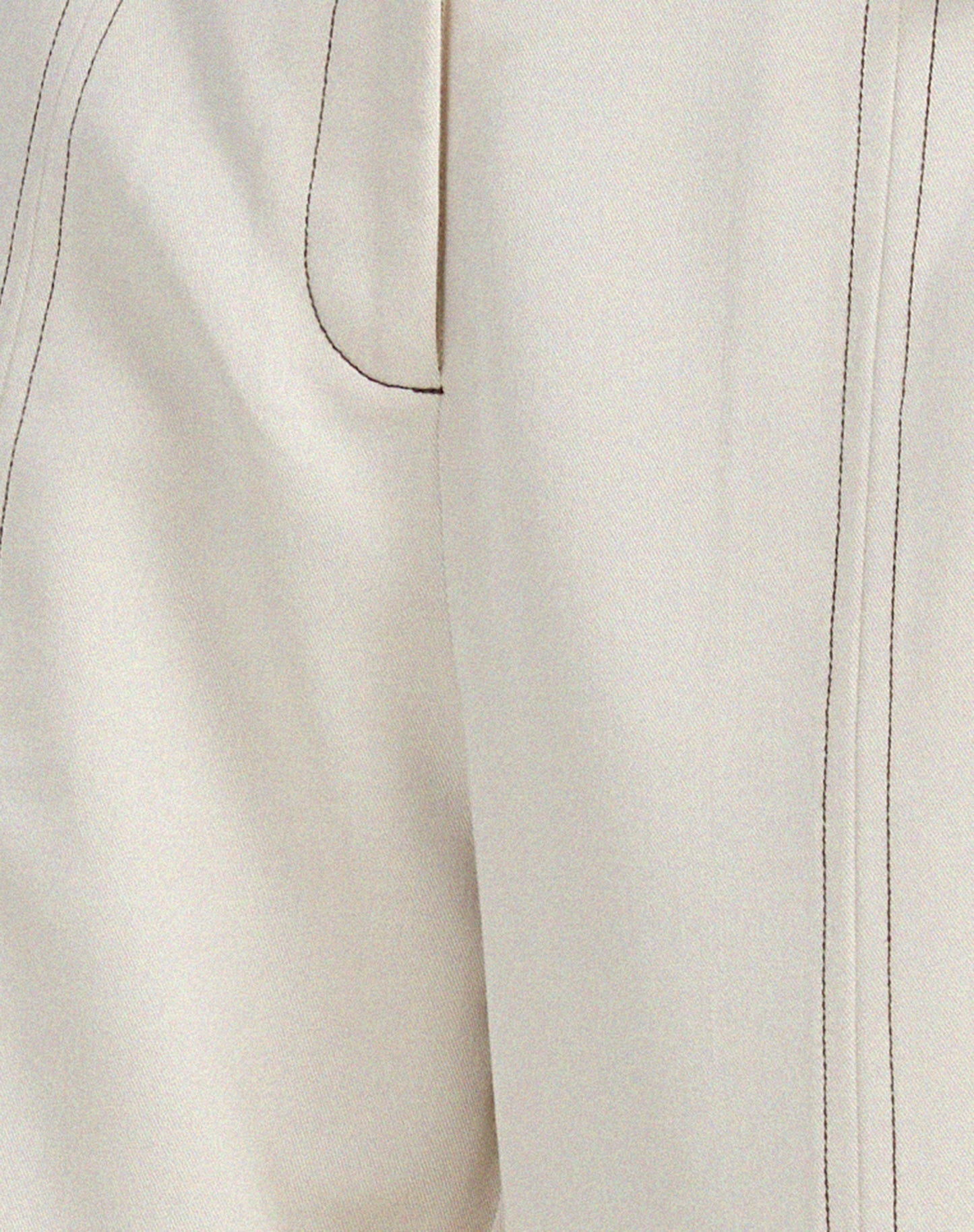 Albus Trouser in Ecru Brown Stitch