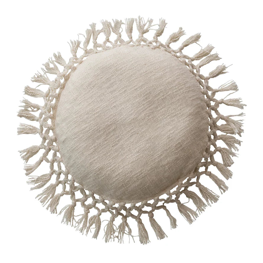 Cream 16" Round Pillow