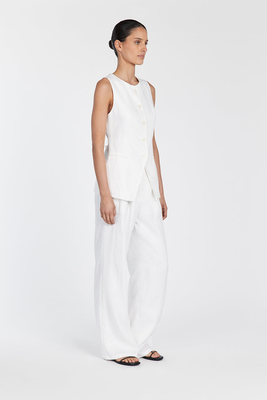 NORAH WHITE LINEN PANT