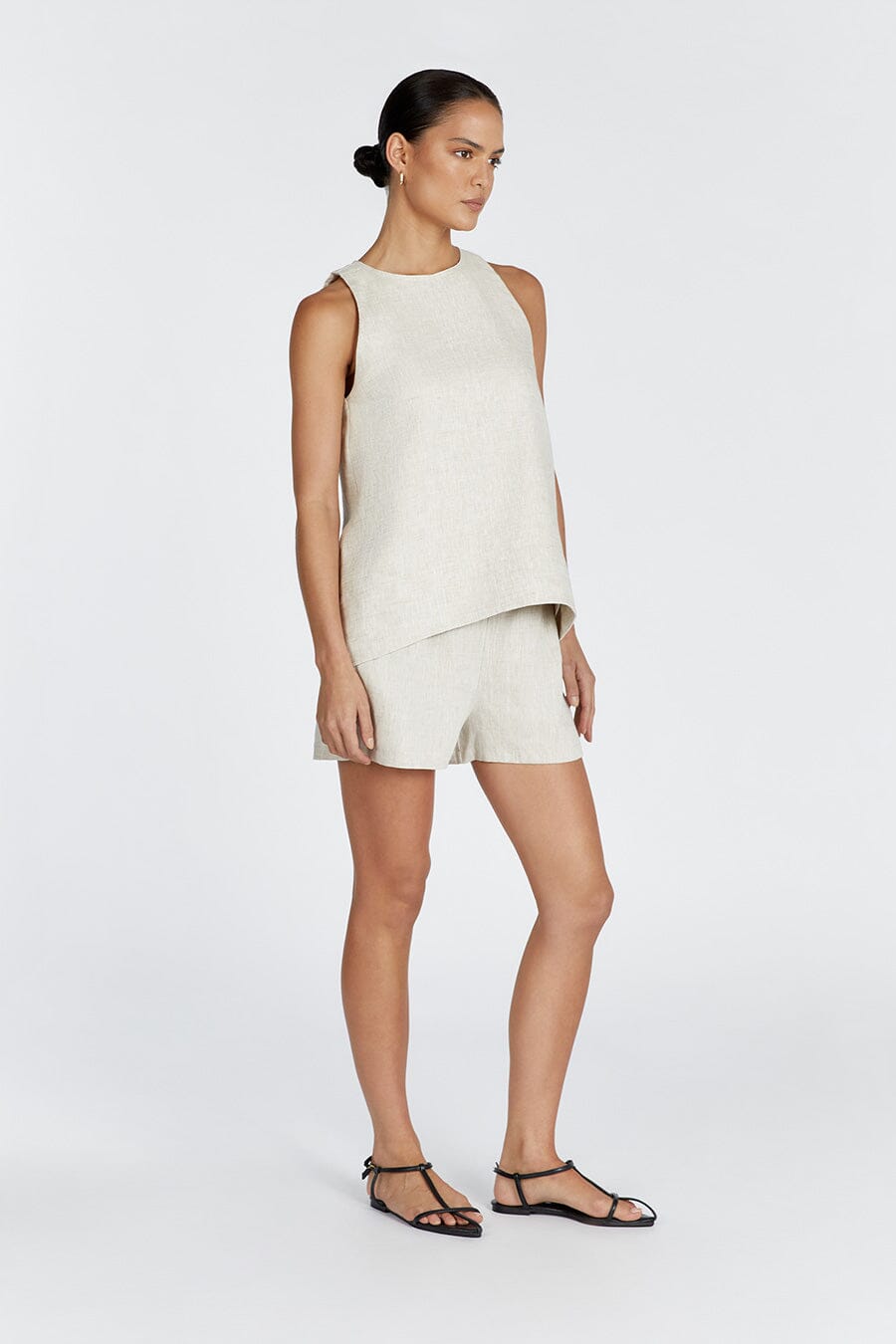 MEG NATURAL LINEN SMOCK TOP