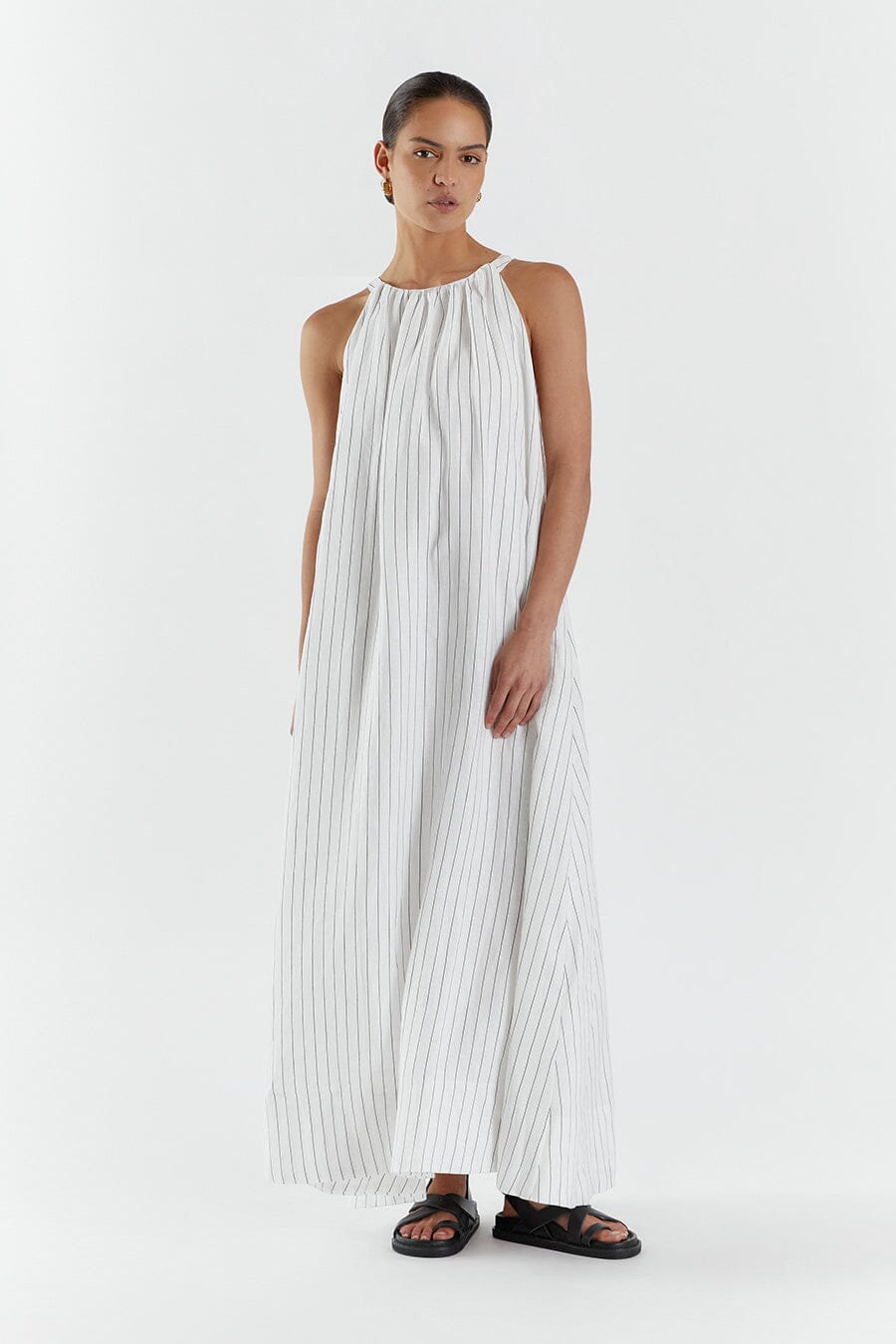 MARCEL WHITE HIGH NECK MAXI DRESS Clothing DISSH Boutiques 6 WHITE