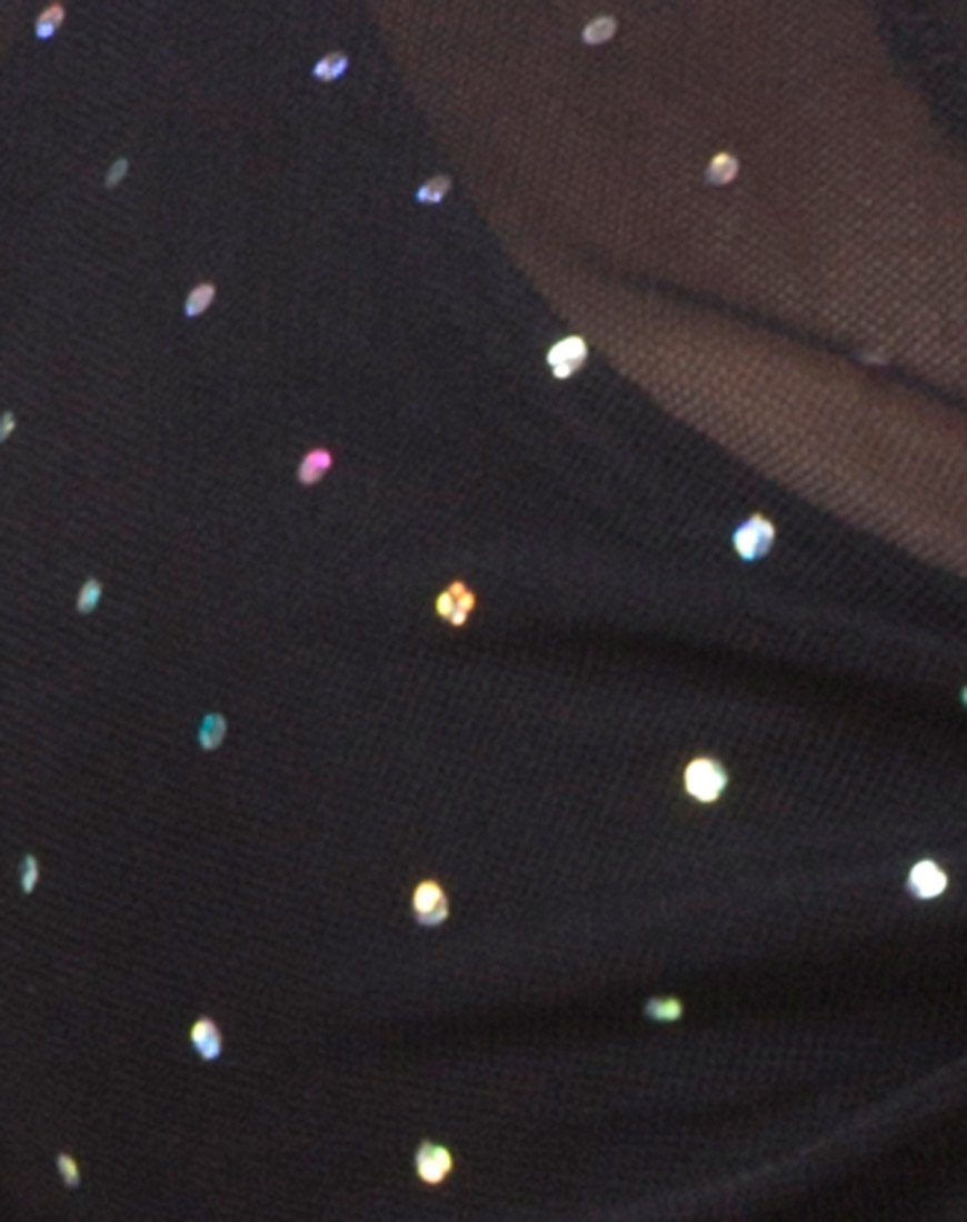 Yun Top in Net Crystal Black X Princess Polly