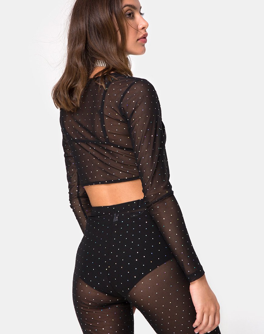 Yun Top in Net Crystal Black X Princess Polly