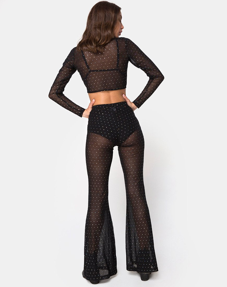 Yun Top in Net Crystal Black X Princess Polly