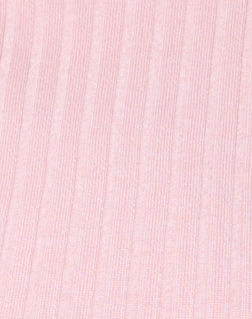 Forbes Bodycon Dress in Ribbed Pink