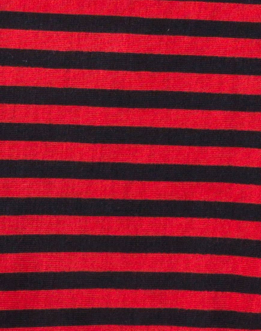 Goce Crop Top in Mini Stripe Red and Black