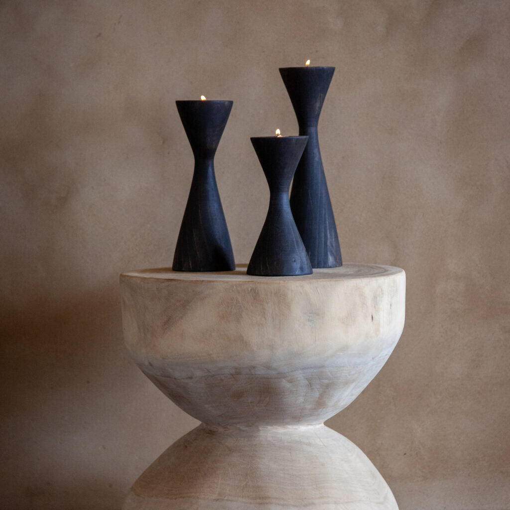Geo Tealight Candle Holder Black