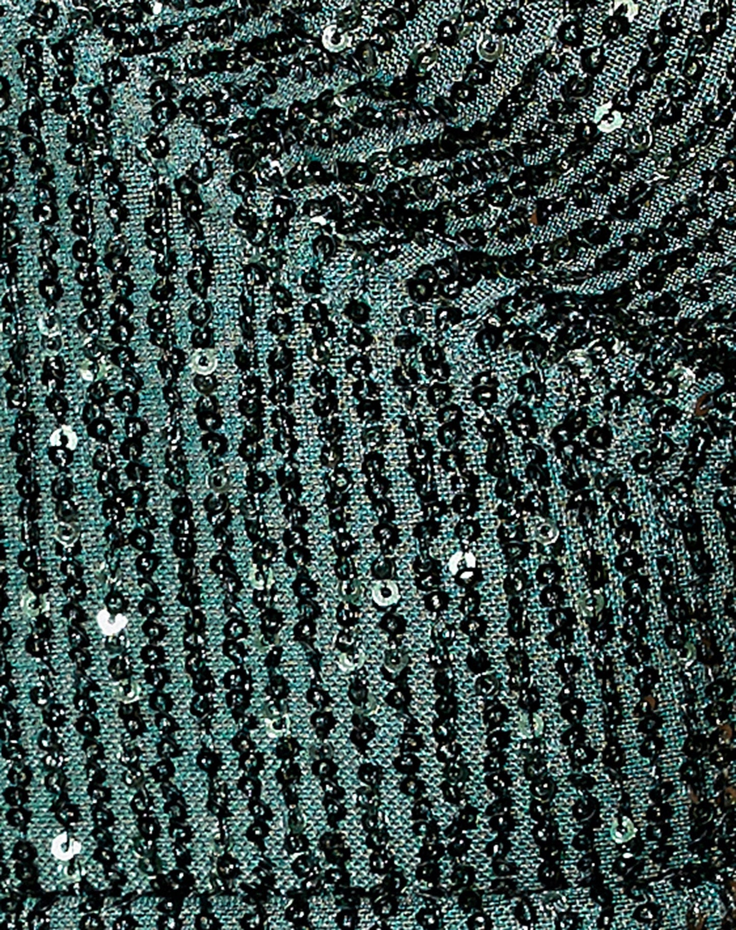 Haltri Crop Top in Drape Sequin Forest Green
