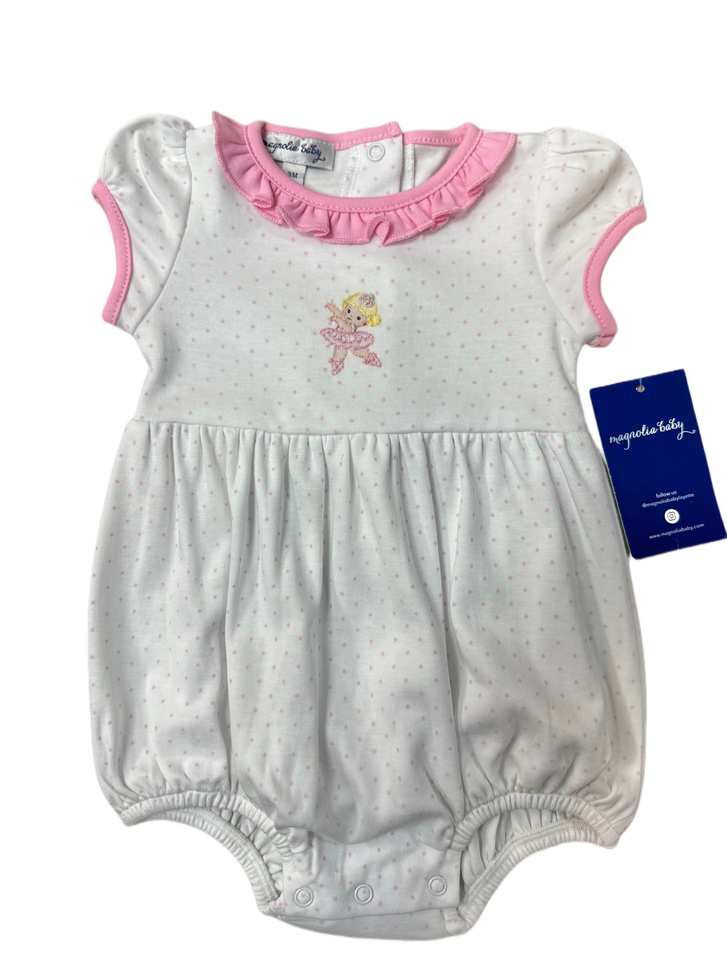 Vintage Tiny Toes Embroidered S/S Bubble