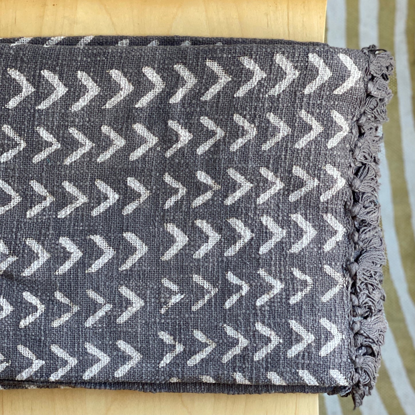 Resist Dye Indigo Cotton Throw Blanket