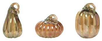 Glass Pearlized Orange Pumpkin