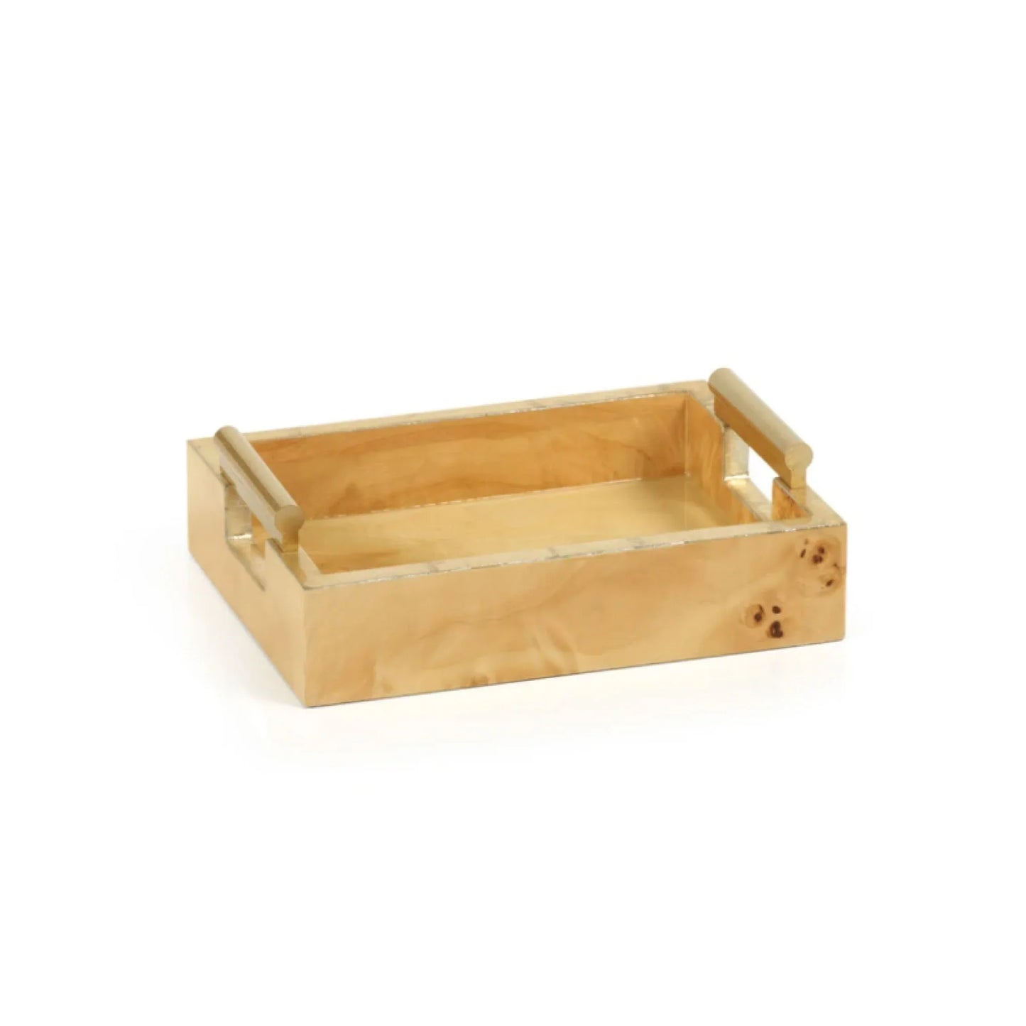 Burlwood and Gold Tray