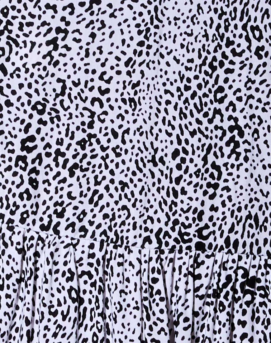 Mareta Tea Dress in Leo Spot Black and White