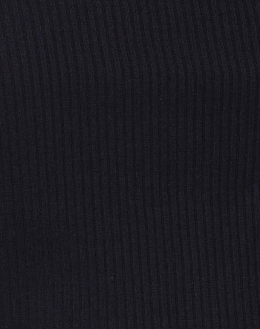 Moss Crop Jumper in Black Rib