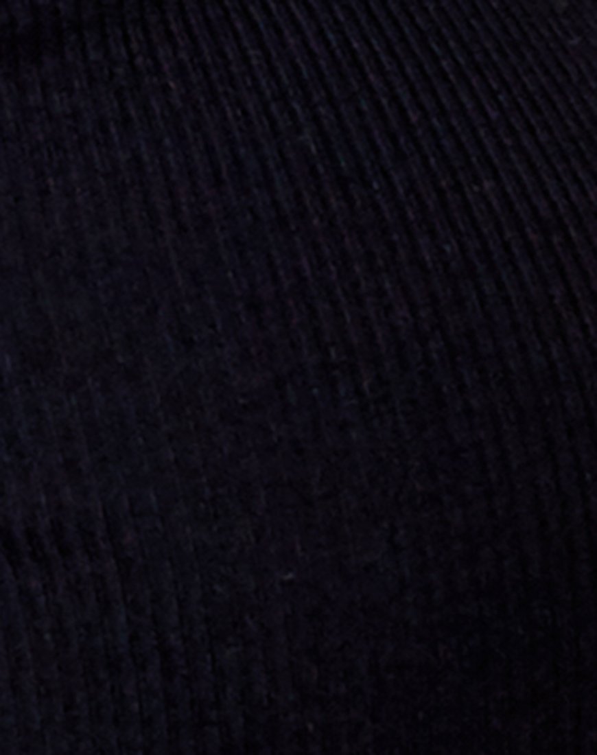 Quelin Backless Dress in Rib Black