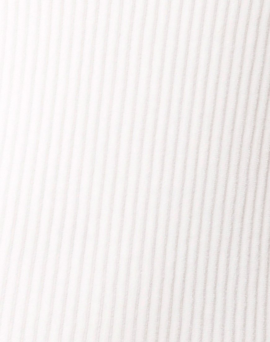 Tor Bodycon Dress in Rib White