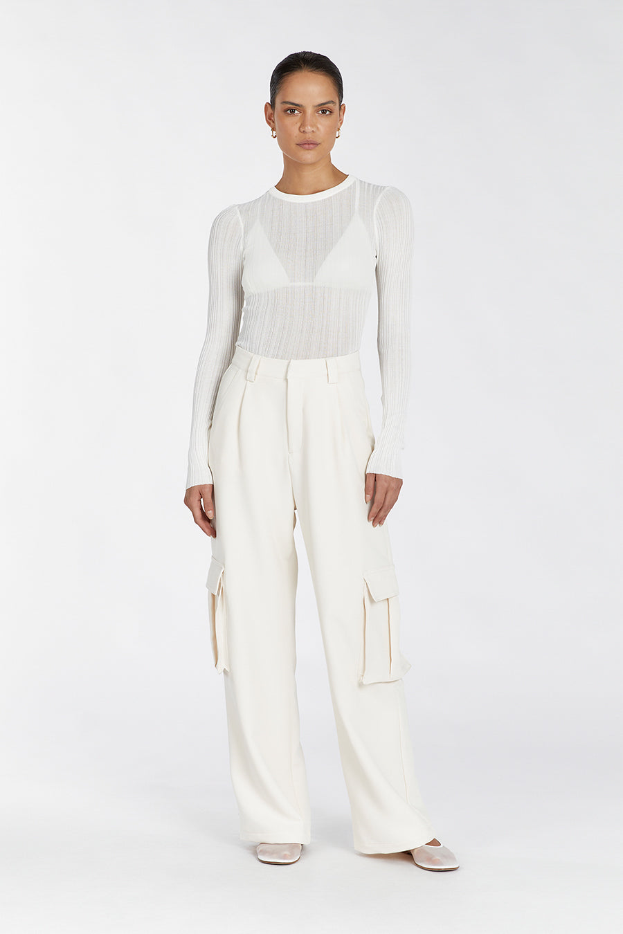 HARPER IVORY LONG SLEEVED KNIT TOP Clothing DISSH Boutiques L IVORY