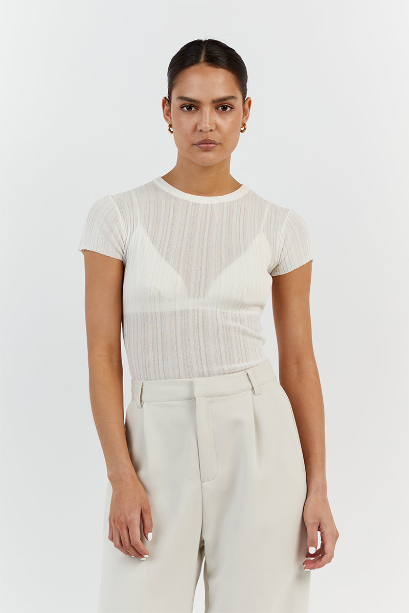 HARPER IVORY CAP SLEEVE TOP Clothing DISSH Boutiques L IVORY