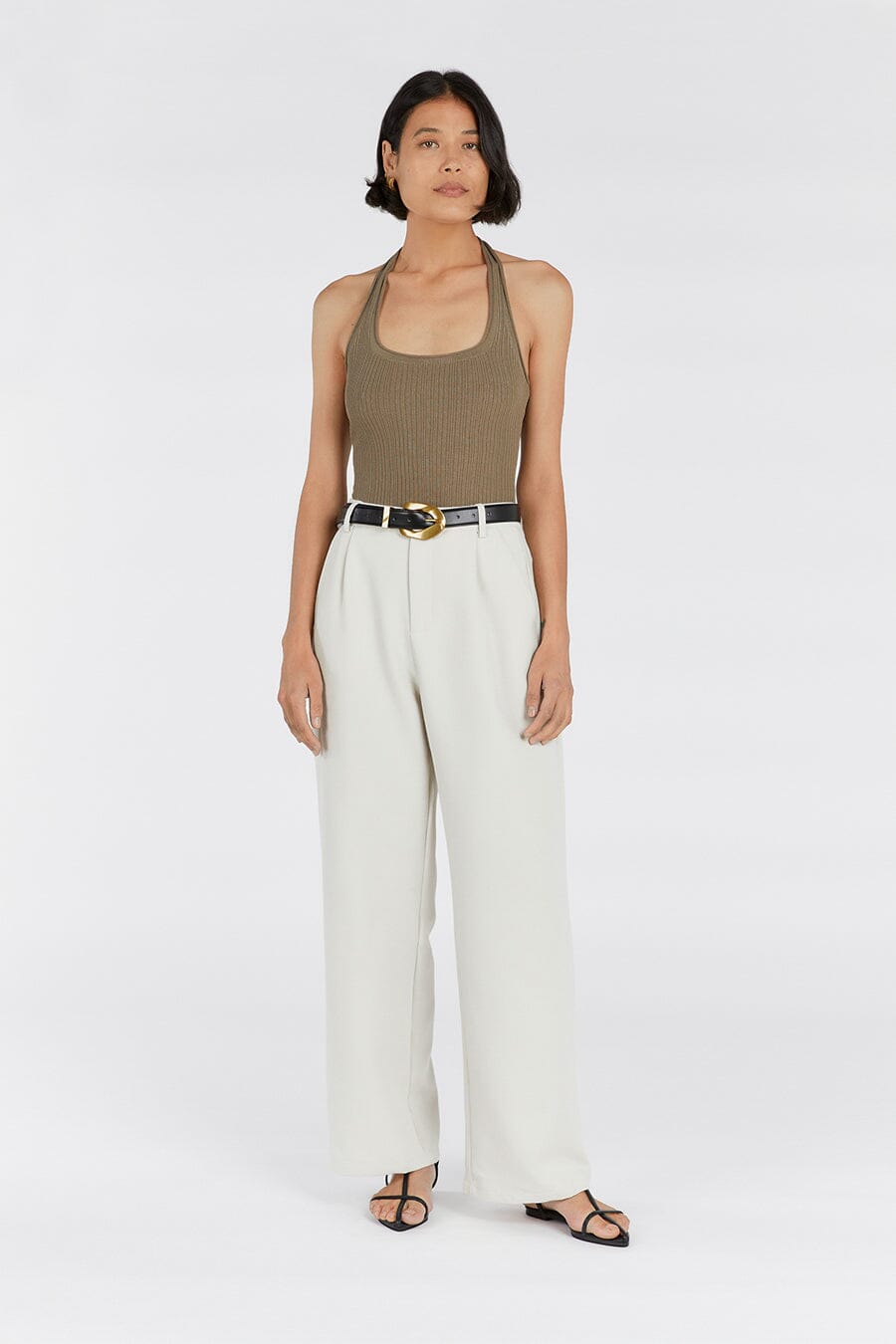 EDDISON MOSS KNIT HALTER TOP Clothing DISSH Boutiques XXL MOSS