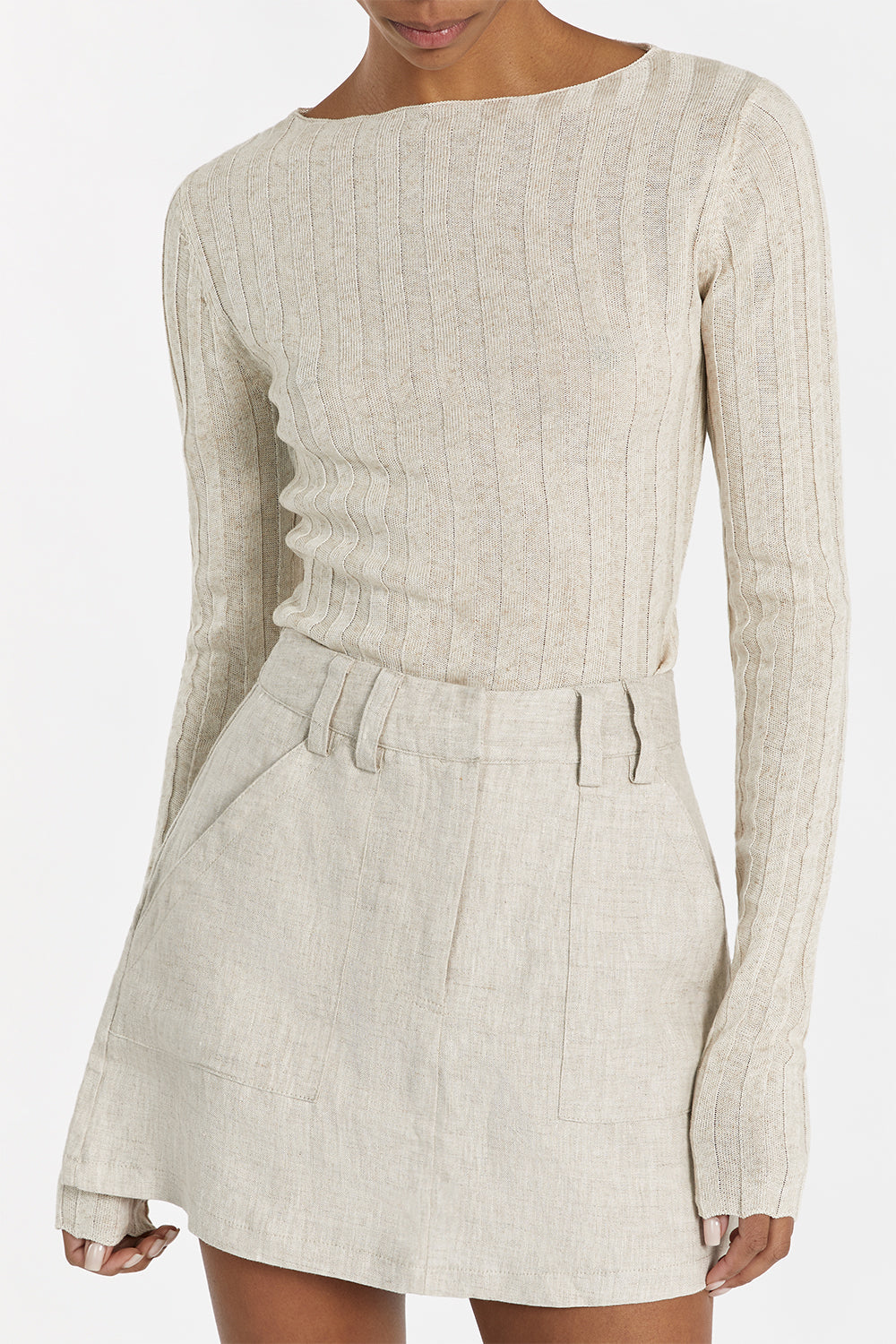GOLDIE NATURAL LONG SLEEVE TOP