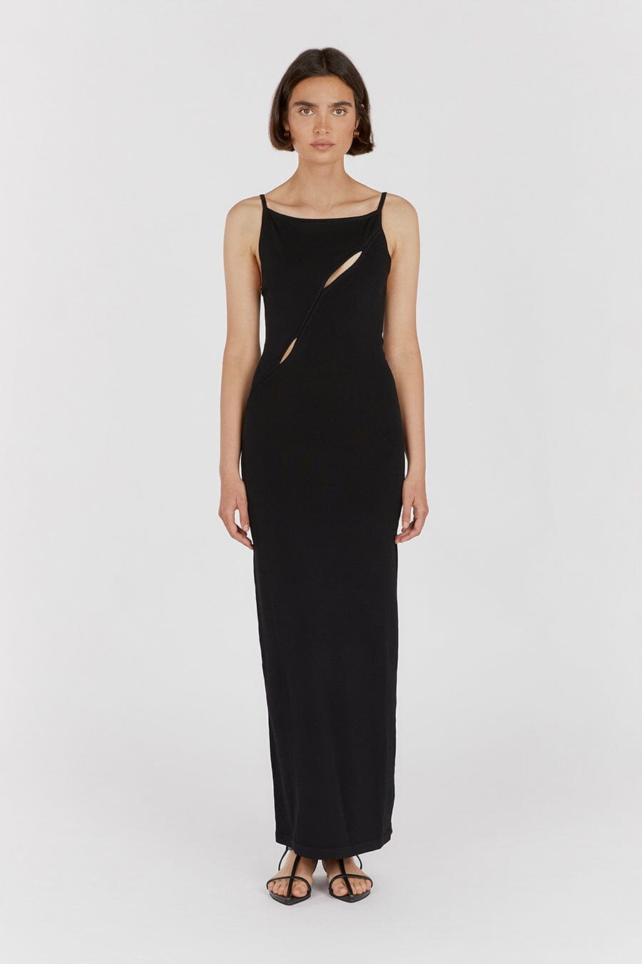 CORA BLACK KNIT MAXI DRESS