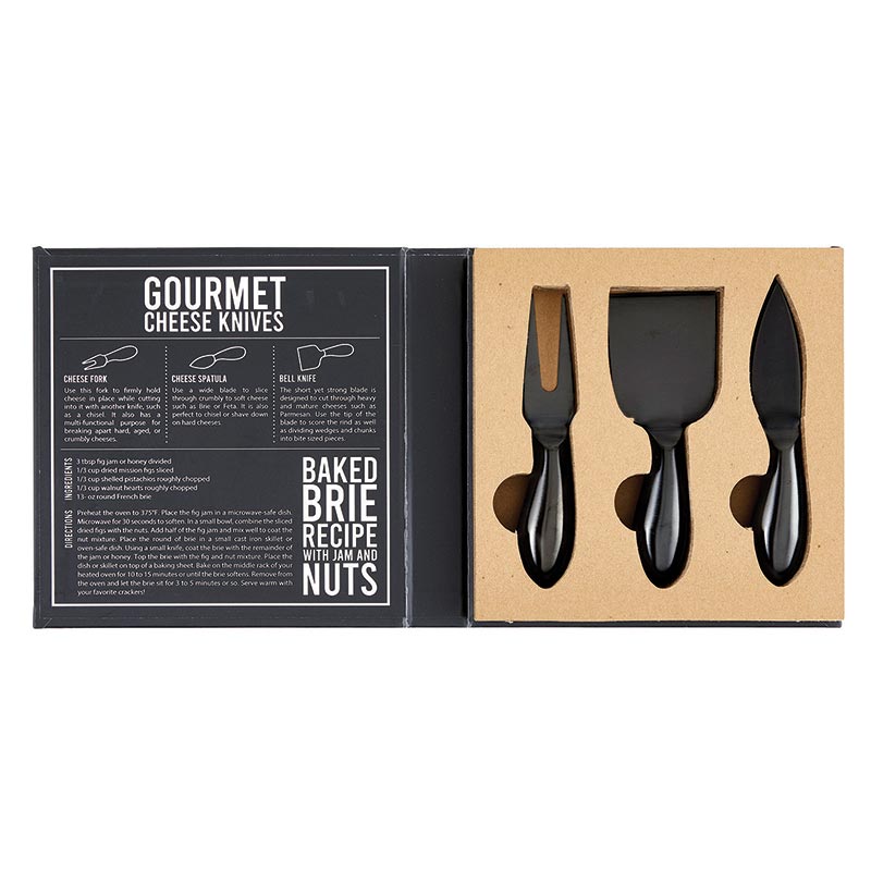 Matte Black Cheese Knives Set