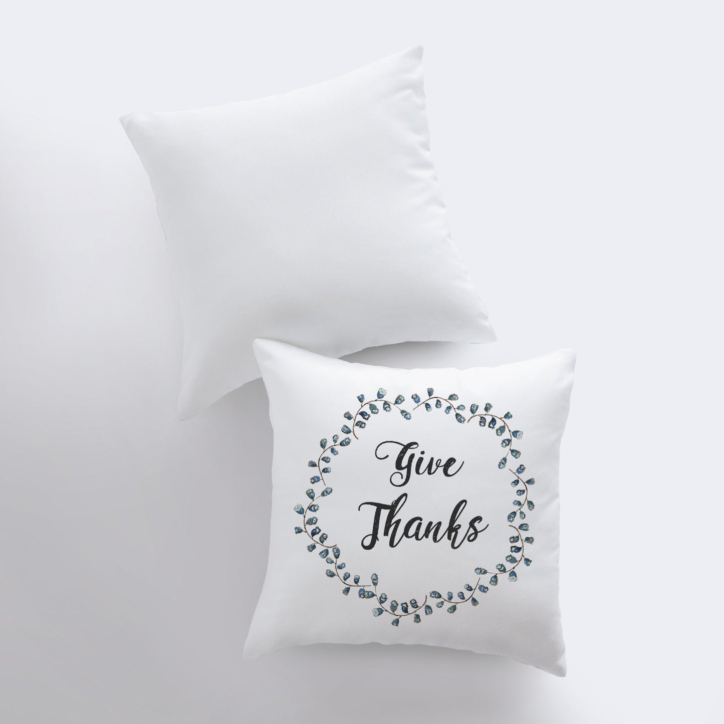 Give Thanks Wreath | Throw Pillow Thanksgiving Décor | Farmhouse