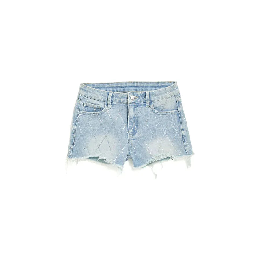 Diamond Pattern Bling High Rise Short