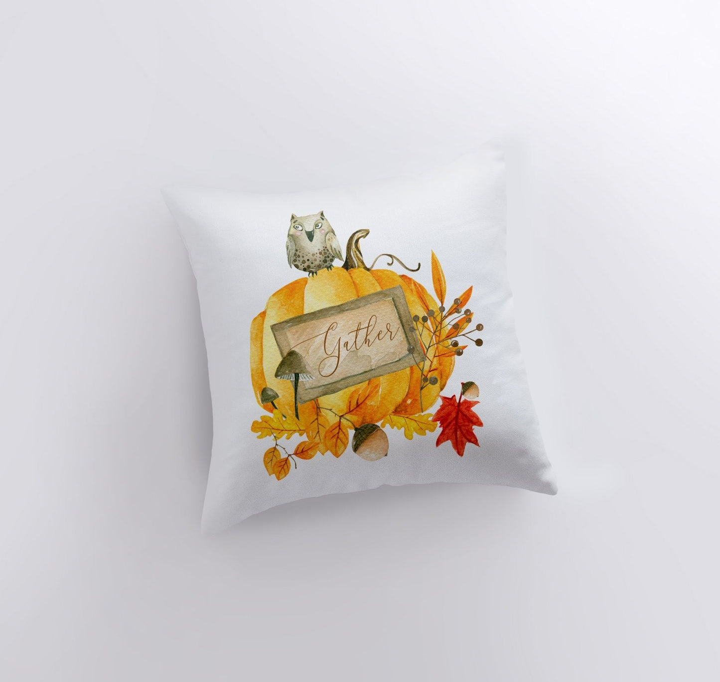 Gather Pumpkin Harvest Pillow Cover | Primitive Pumpkin Decor |