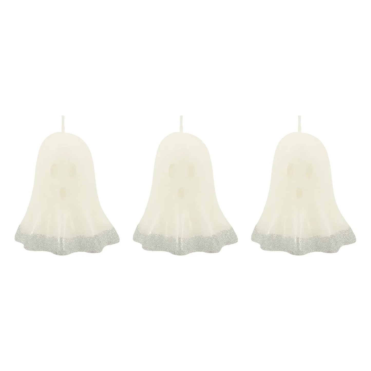 GLITTER DIPPED GHOST CANDLE SET