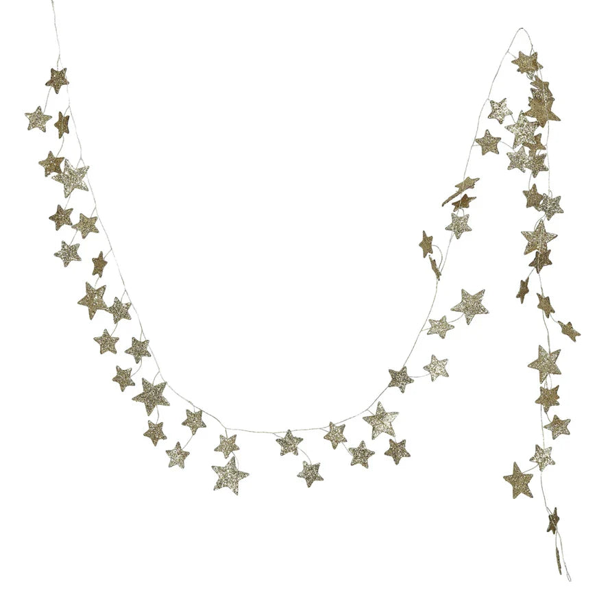 GOLD GLITTER STAR GARLAND
