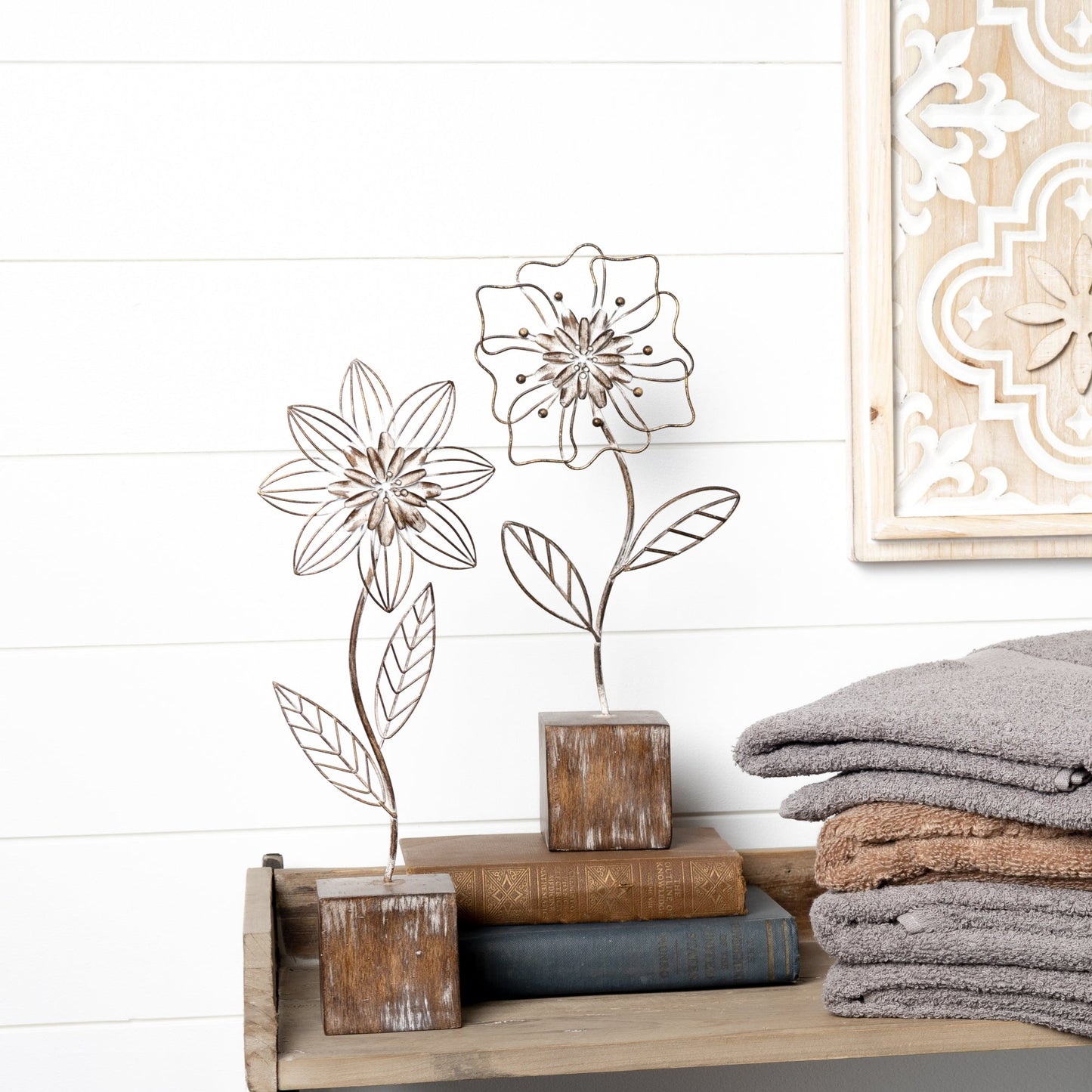 Metal Floral Décor, Set of 2