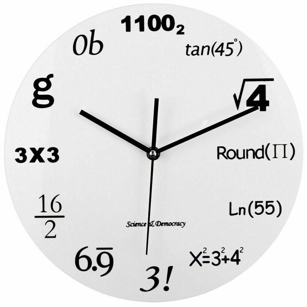 Wall Clock Acrylic Math Equations Modern Design Novelty Home Decor Watch 30x30cm